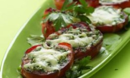 skillet seared tomatoes with cheese