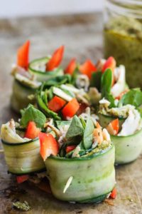 Pesto & Turkey Cucumber Roll Ups